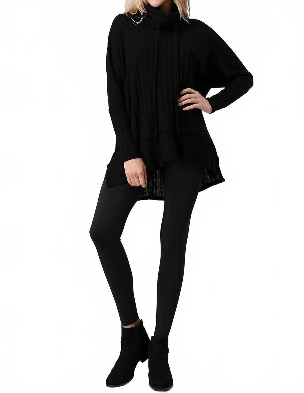 NEW HASHTTAG brushed knit sweater in black